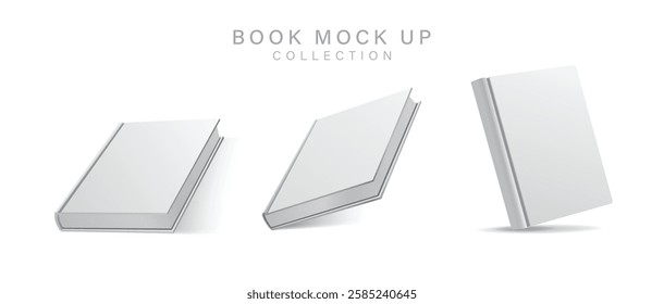 3D Books on Isolated Background Stack and Standing. Capture the minimalistic charm with three white books, one standing and two stacked, on a pure isolated background for clean presentation