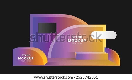 3D Booth Stand Event Exhibition Mockup Template Self-made Work Not AI-made