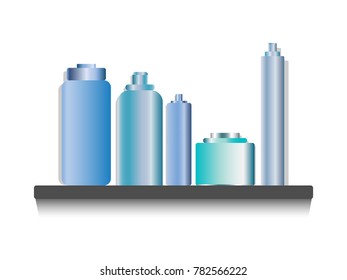 3D Bottle On White Background. Liquid Container,Lotion, Shampoo,Bath Foam. Beauty Product Package. Design Concept For Placards, Banners, Presentations, Reports, Card And Wallpaper.Vector Illustration.