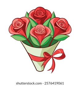 3d bouquet rose of logo rose bouquet vector 