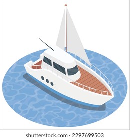 3d Bow of the boat . Beautiful flat colored vector with Boat. Modern global shipping design element. Ideal for shipment and infographics and web. Modern flat design. Vector illustration.