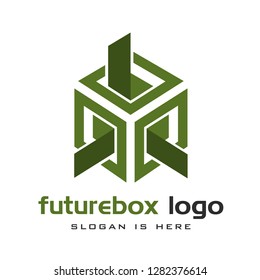 3d box, abstract logo for industry and business, logo template vector illustration, modern design, web logo