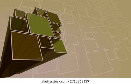 Fondo de caja 3D con variaciones de color crema marrón