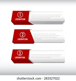 3D box banner red and grey, vector illustration