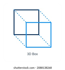 3D Box Or Cube Icon Concept