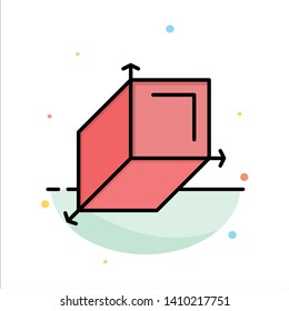 3d, Box, Cuboid, Design Abstract Flat Color Icon Template