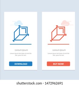 3d, Box, Cuboid, Design  Blue and Red Download and Buy Now web Widget Card Template
