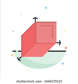 3d, Box, Cuboid, Design Business Logo Template. Flat Color