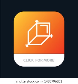 3d, Box, Cuboid, Design Mobile App Button. Android and IOS Line Version