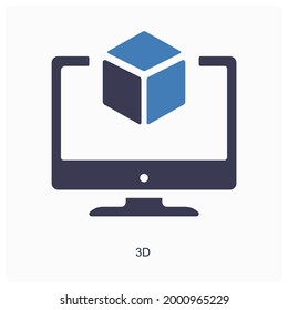 3D Box Or Dropbox Icon Concept