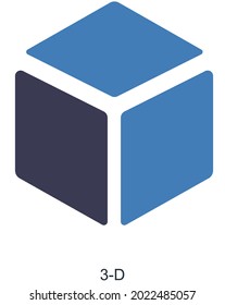 3D Box  or Editing Tools Icon Concept
