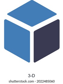 Cuadro 3D o Herramientas de edición Concepto de icono