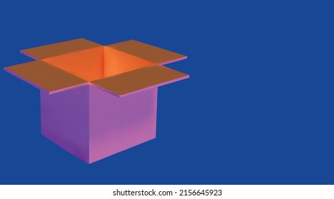 3d Box. EPS 10 File. Vector Graphics. Open Box.

