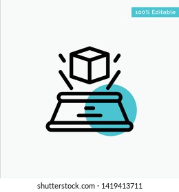 3d, Box, Hologram, Imagination, Presentation turquoise highlight circle point Vector icon