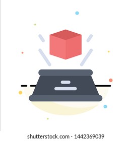 3d, Box, Hologram, Imagination, Presentation Abstract Flat Color Icon Template