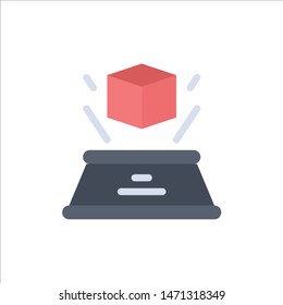 3d, Box, Hologram, Imagination, Presentation  Flat Color Icon. Vector icon banner Template. Vector Icon Template background