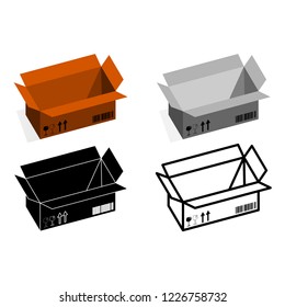 3d box icon on a white background Design for print and on-site packaging.Box icon set.Simple Set of Abstract Product Related Vector Line Icons. 3D hexagonal shape is a geometric 
