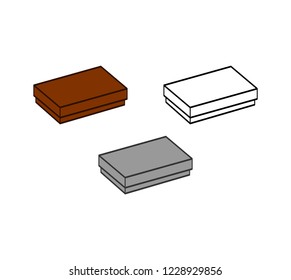 3d box icon on a white background Design for print and on-site packaging.