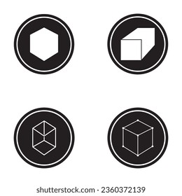 3D box icon vector template illustration logo design