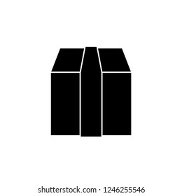 3D Box Icon Within Glyph Style. Package, Product Symbol - Vector. 