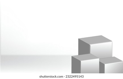 3d box level pedestal background