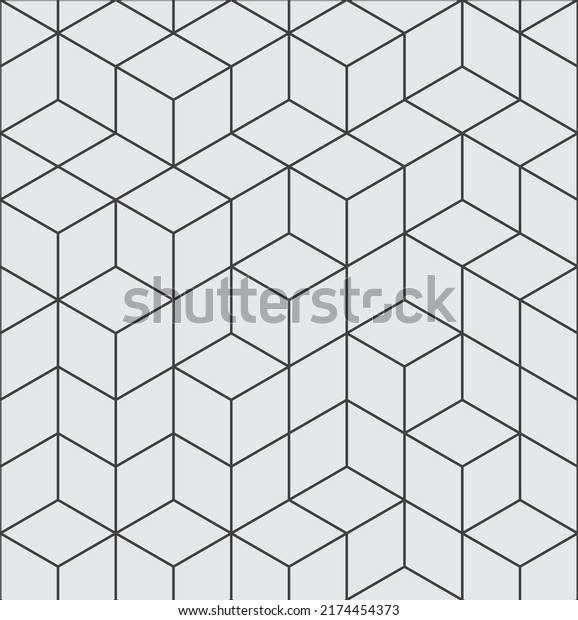 3d Box Line Styled Seamless Background Stock Vector (Royalty Free ...