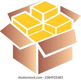 3d box with merchandise vector logo