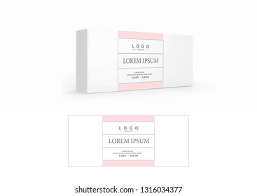 3D box mock up isolated on white background