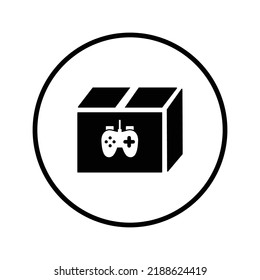 3d, Box, Paket, Produktsymbol. Schwarze Vektorgrafiken.