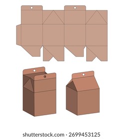 3D Box Packaging Die Cut Template