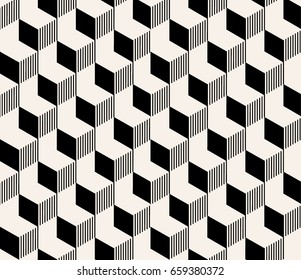 3d box paper cut cubes seamless geometric textured pattern, vector background