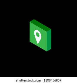 3d box in pin location icon