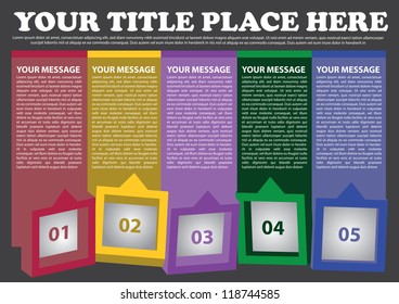 3D boxes layout with area for own copy. Vector illustration.