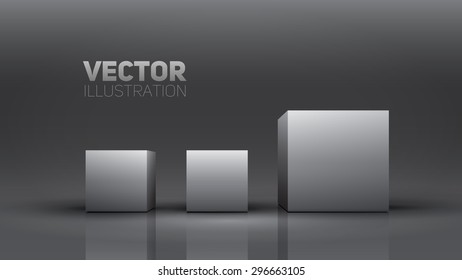 3D boxes. Vector illustration