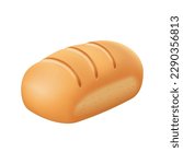 3d bread icon render isolated on white background. suitable for ui ux design. Bread or loaf. 3d vector icon. Cartoon minimal style. Food illustration