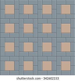 3D brick pavement of tile floor seamless pattern for decoration and design. vector illustration