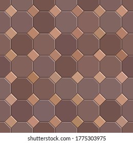 3D brick stone pavement, gray seamlese pattern, illustration background