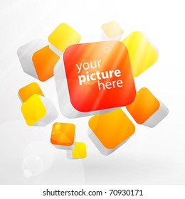3d bright abstract background with cubes - vector illustration