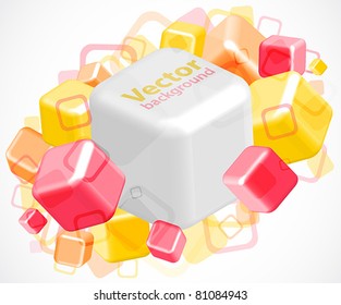3d bright abstract background with cubes - vector illustration.