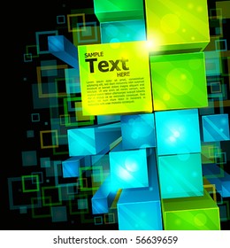 3d bright abstract background - vector illustration