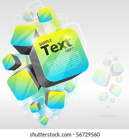 3d bright abstract background - vector illustration