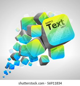 3d bright abstract background - vector illustration