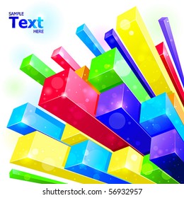 3d bright abstract background - vector illustration