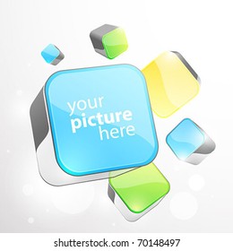 3d bright abstract background - vector illustration