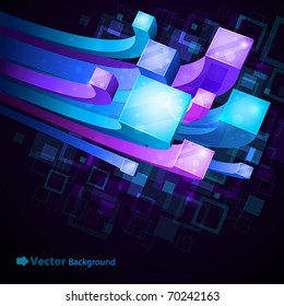 3d bright abstract background - vector illustration