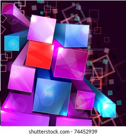 3d bright abstract background - vector illustration