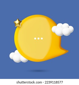 3D bright speech bubbles. Chatting design.