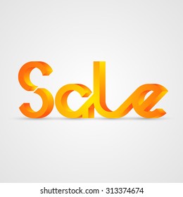 3D bright text "Sale" with shadow. Vector illustration