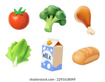 3d broccoli icon render isolated on white background. suitable for ui ux design. Broccoli colorful realistic icon. Broccoli vegetables symbol 3d vector icon. Cartoon minimal style. Food illustration
