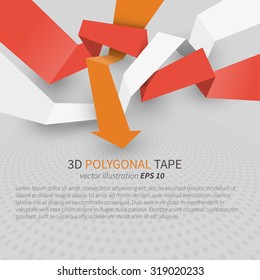 3d broken color lines business template for presentation or website